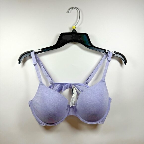 VICTORIA'S SECRET PINK Wear Everywhere Push-Up Bra Purple Cloud Shine Size 38C - Picture 1 of 10